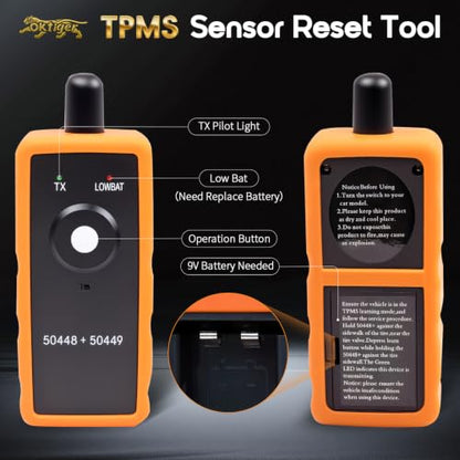 Oktiger 2IN1 TPMS Relearn Tool for GM and Ford Series Vehicles, Fit for Chevy GMC Buick Cadillac Ford Lincoln Mazda 2004-2022, EL-50448 & EL-50449 Tire Sensor Activation Reset, 9V Battery(Not include) - size: GM&Ford Series
