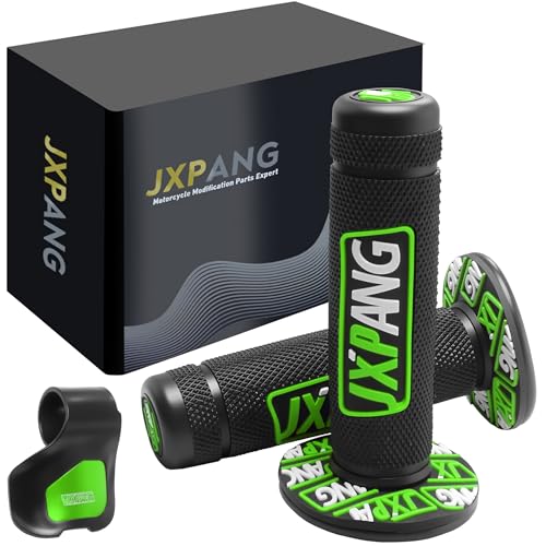 7/8" Motorctcle Handlebar Grips, Non Slip Dirt Bike Hand Handlebar Glue Left & 22mm Right & 24mm Universal for Motercross Most Pit Bike ATV UTVKLX KX EXC XC SX CRF CR YZ WR - color: Style-A-Green
