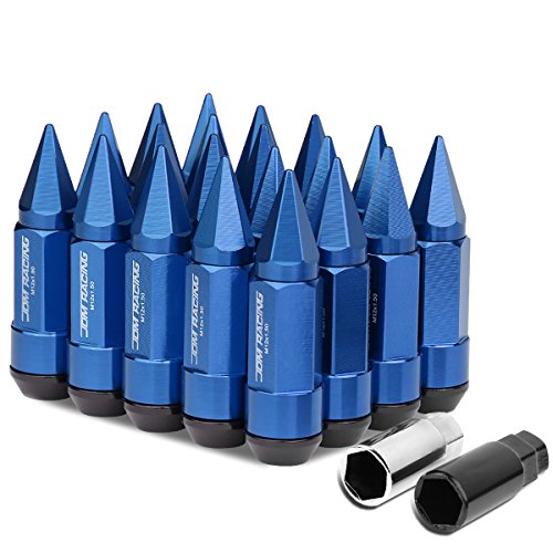 Auto Dynasty M12 x 1.5 Open/Closed End Design 20-Piece Aluminum Alloy Wheel Lug Nuts + 2 X Deep Drive Extension (Blue) - color: Blue