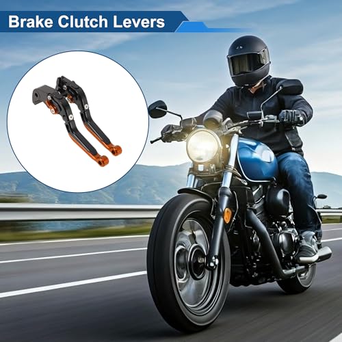 Short/Long Brake Clutch Levers for Kawasaki Ninja ZX6R 636 00-04 - color: Black Handle Orange End