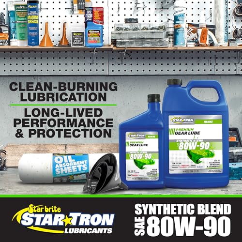 STAR BRITE Synthetic Lower Unit 80W-90 Gear Lube, Marine Grade - size: 32 Oz Quart, style: 80W-90W Synthetic
