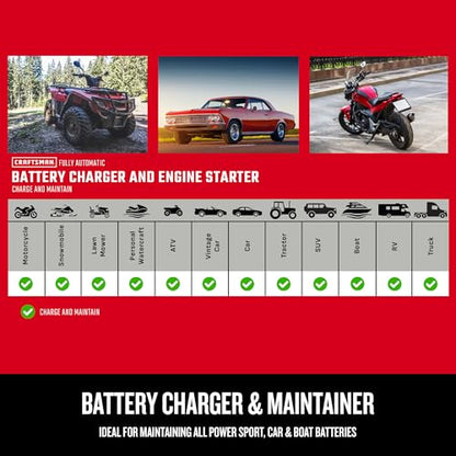 CRAFTSMAN 6A Car Battery Charger & Maintainer, 6V/12V – CMXCESM253