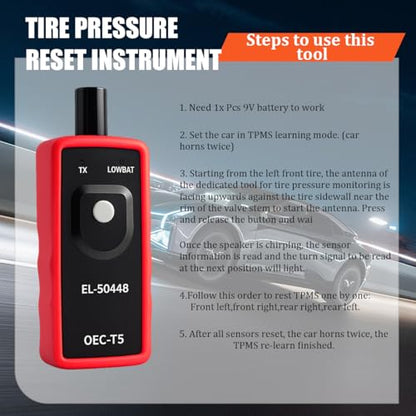EL-50448 TPMS Relearn Tool for Car Tire Sensor (Red) - color: Red
