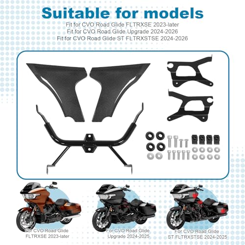 Side Fairing Panel Bracket Kit for Harley CVO Road Glide ST - color: Carbon Fiber Pattern