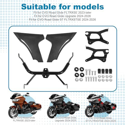 Side Fairing Panel Bracket Kit for Harley CVO Road Glide ST - color: Carbon Fiber Pattern