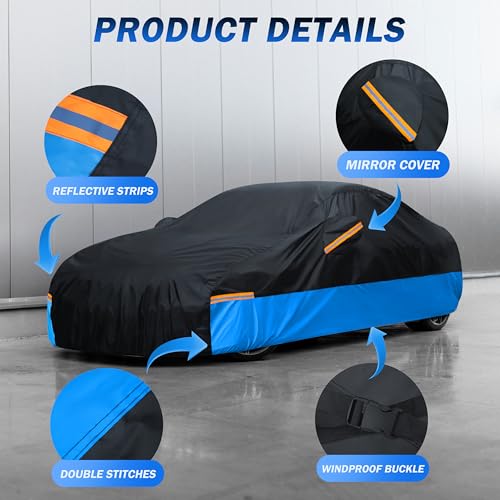 Car Cover Waterproof All Weather Outdoor Windproof Dustproof UV Protection Fit Tuck Cover M-Length Up to 210 inch - color: 4 Tuck Car Cover, size: Truck M-Length Up to 210 inch