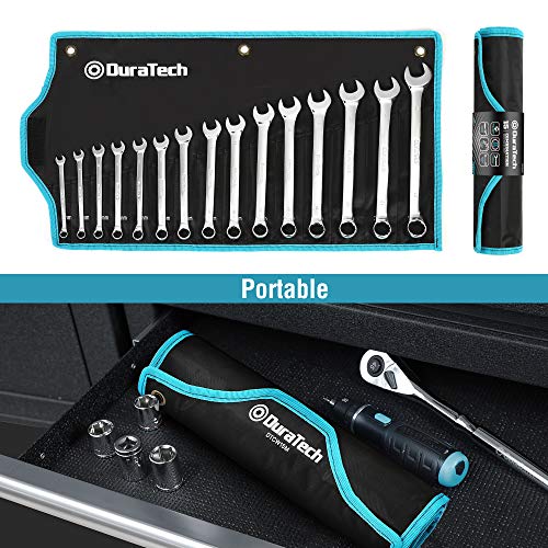 DURATECH Combination Wrench Set, Metric, 15-Piece, 8-22mm (Pack of 2) - size: Set (8mm to 22mm) (Pack of 2)