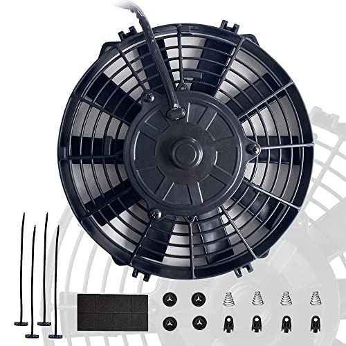 9" Inch Electric Radiator Fans 12V Universal Cooling Fan 80W Mount Kit High Performance Radiator Assembly Kit - style: 9" Straight
