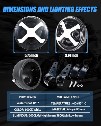 X-style Blue DRL motorcycle headlight with Housing - color: Blue2