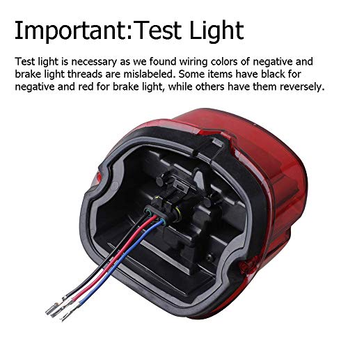 NTHREEAUTO Red LED Rear Tail Lights Motorcycle Taillights Brake Running Compatible with Harley Touring Dyna Road King Electra Glide Street Bob - color: Red