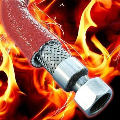 Fuel Line Heat Shield Insulation Heat Shielded Fire Sleeve Silicone Coated Fiberglass Heat Protection for Automotive Hose Lines & Electrical Wiring（Red 3/8" ID x5FT） - color: Red, size: 3/8" ID x 5FT