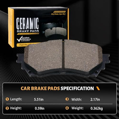 D1711 Front Ceramic Brake Pads Kit Fit For Mazda 6 2014-2021 - style: HZ1711