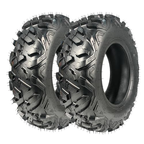 2PCS AT25X8-12 Heavy Duty 6PR ATV/UTV All-Terrain Tubeless Tires – Off-Road, Puncture Resistant, High Load, All Terrain Tires 20mm Tread Depth 25x8x12- for Mud, Sand, Trail, Rock – Tubeless - size: DAV110 25X8-12