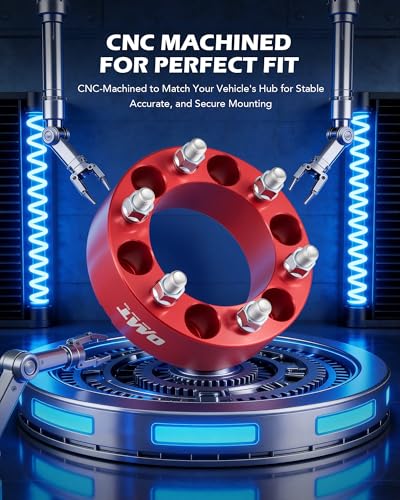 OMT 6x5.5 Wheel Spacers with 108mm Center Hub Bore, Set of 4 - color: Red, size: 6x5.5"