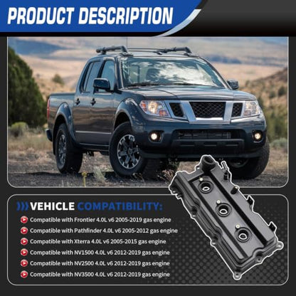 Valve Cover Pair with Gaskets Compatible with Frontier Pathfinder Xterra - size: Valve Covers + Gaskets