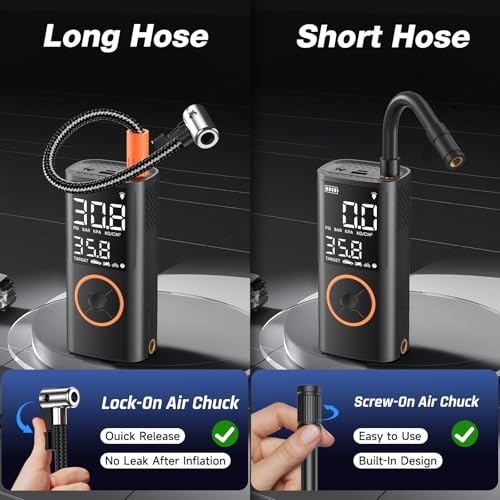 OlarHike Tire Inflator Portable Air Compressor,Built-in Short Hose