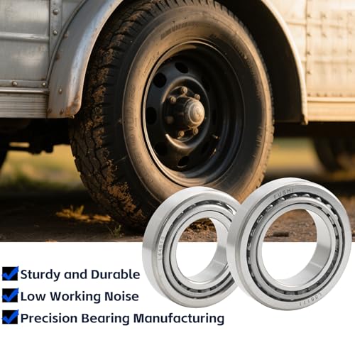 2 Set Fits for 1-3/8'' 1-1/16'' Axles Trailer Wheel Hub Bearings Kit, L44649/10 L68149/11, 171255TB Seal OD 1.719'', Dust Cover and Cotter Pin.