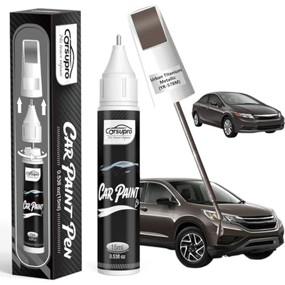 Urban Titanium Metallic (YR-578M) Touch Up Paint for Honda, 2-in-1 - color: Urban Titanium Metallic(YR-578M) for CR-V/Civic/Insight, style: for Honda