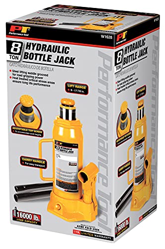Performance Tool W1628 8 Ton Hydraulic Bottle Jack - size: 8-Ton - Standard
