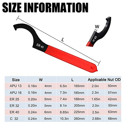 6Pcs Coilover Spanner Wrench Set,Carbon Steel,Black Bag - size: 6 Pcs