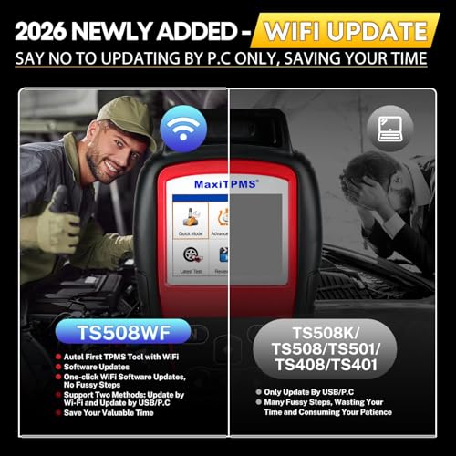 Autel MaxiTPMS TS508WF TPMS Programming Tool, w/ 4PCS ($120) MX Sensors
