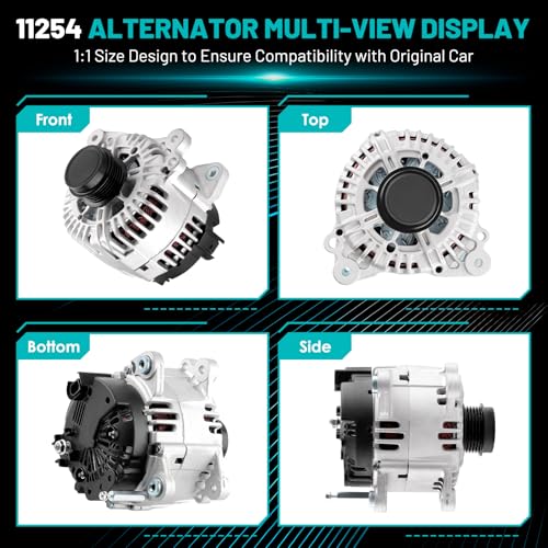 11254 Car Alternator Fit for Volkswagen Jetta 2005-2014, Golf 10-14 - size: 11254N for Volkswagen Jetta 05-14 Golf 10-14 2.5L