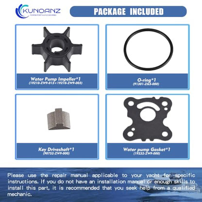 06192-ZW9-000 Water Pump Impeller Kit for Honda 8-20 HP - size: BFP8/9.9/15 BD15/20 BF20
