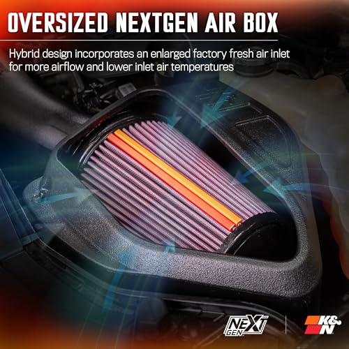 K&N NextGen Cold Air Intake System: High-Flow Cotton Filter: Compatible with 2011-2023 Dodge/Chrysler: Challenger, Charger, 300, 300C, 50-2544 - style: NextGen