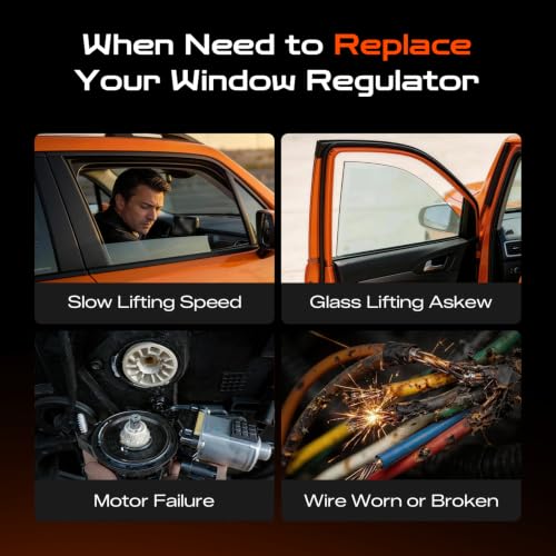 Front Left Driver Window Regulator with Window Motor Fit for Chevrolet Silverado 2500 HD 2001-2014, Tahoe 2000, GMC Yukon XL 2000-2014, Cadillac Escalade 2002-2010 15077853 15095843 740-179