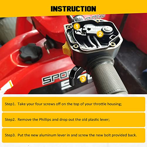 Thumb Throttle Lever, ATV Thumb Throttle Control Extender, Black - color: Black