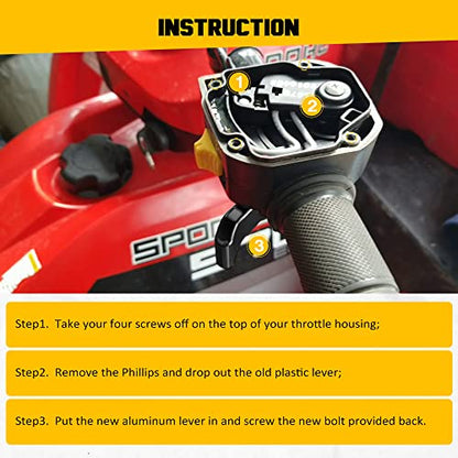 Thumb Throttle Lever, ATV Thumb Throttle Control Extender, Black - color: Black