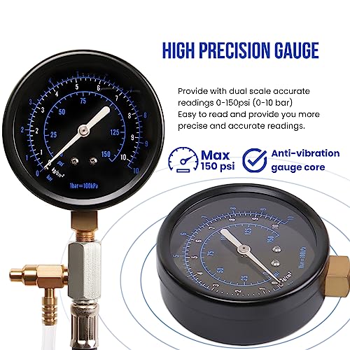 Lichamp Automotive Fuel Pressure Test Kit, for Car/Truck/Motorcycle