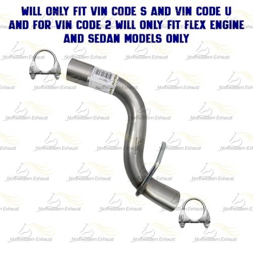 Exhaust Resonator Pipe, Extension Pipe and Muffler Compatible with Ford Taurus 2000-2007 3.0L | Stainless Steel | Northeastern Exhaust | Includes Clamps and Hangers | Direct-Fit Replacement
