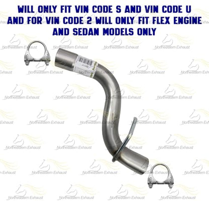 Exhaust Resonator Pipe, Extension Pipe and Muffler Compatible with Ford Taurus 2000-2007 3.0L | Stainless Steel | Northeastern Exhaust | Includes Clamps and Hangers | Direct-Fit Replacement