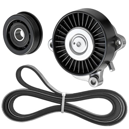 Complete Serpentine Belt Kit With Tensioner And Idler Pulley - size: Mb C280, E320, S500, Chrysler (98-08)