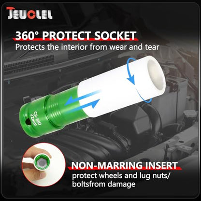 22mm 1/2"Drive Wheel Protector Impact Socket, Lug Nut Impact Socket - size: 22MM