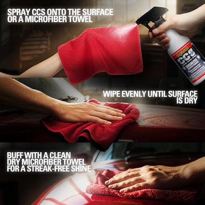 CCS Multi Surface Cleaner - Bug Remover for Motorcycles, Cars, Trucks, RVs, Boats - Polymer Chain Clear Coat Ceramic Alternative - Top Coat Shine and Protection Technology (CCS Starter Pack) - size: 34 Fl Oz (Pack of 1)