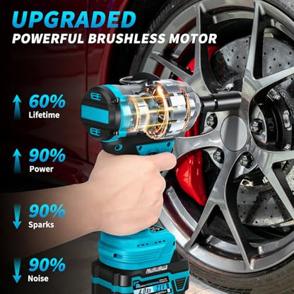 Cordless Impact Gun, 1500Nm Impact Wrench with 2 x 4.0Ah Battery