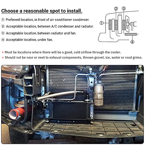 16 Row 10AN Transmission Oil Cooler Stacked Plate with 6AN 8AN Adapter Universal Aluminium Alloy Engine Oil Cooler Black - size: 16row