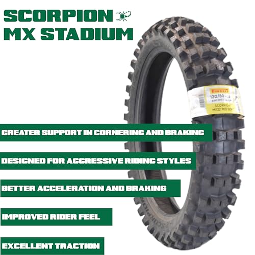 Pirelli Scorpion MX Mid-Soft Stadium 120/80-19 63M Rear Tire - Motocross - size: 120/80-19 NHS 63M