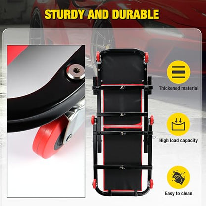 Nilight 40" Z Creeper 2-in-1 Folding Rolling Mechanic Seat - color: Red