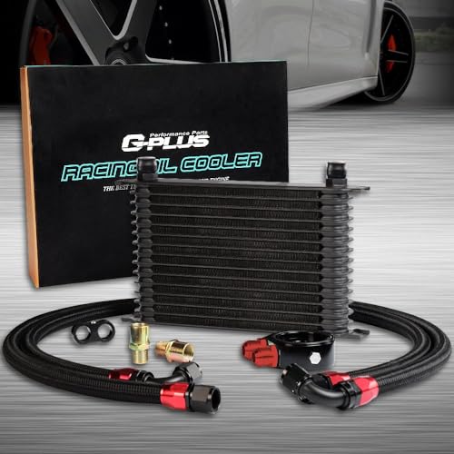 G-PLUS 15 Row AN10-10AN Universal Engine Transmission Oil Hose End Kit & Oil Cooler Kit Aluminum - color: Black-Flat angle Style, size: 15 ROW