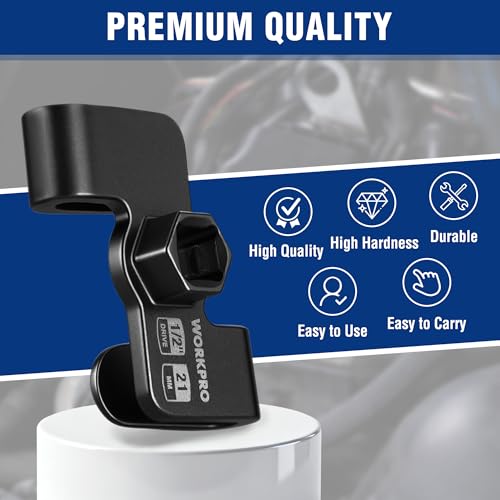 WORKPRO Wrench Extender Tool, 1/2" & 21mm Hex Drive, Universal Adapter