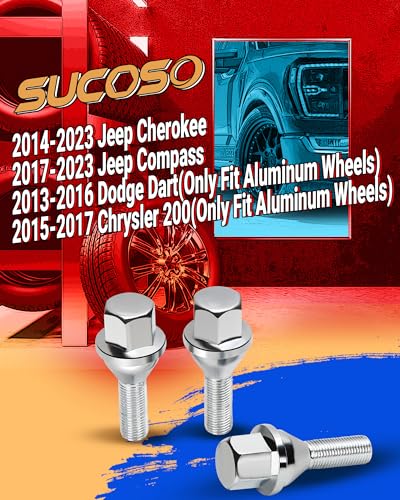 M12x1.25 Lug Bolts, 20PCS Upgraded One-Piece Solid Chrome Wheel Lug Bolts - color: Silver, size: M12x1.25 for Cherokee