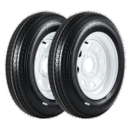 GarveeTech 4.80-12 Trailer Tire and Wheel Assembly, 4 Lug, Set of 2 - size: 4.80-12, style: 4 Lug