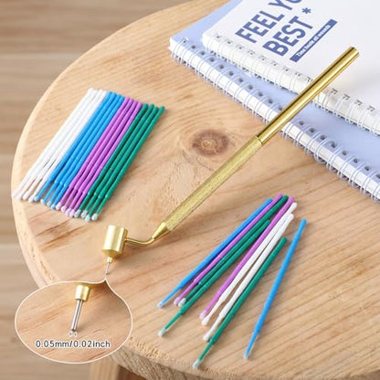 Tondiamo 100 Pack Touch up Paint Brushes 0.5mm Pen,Purple,Blue,Teal,White - color: Purple,Blue,Teal,White
