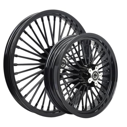 TOFR 21x2.15 16x3.0 Fat Spoke Wheels Black For Harley Dyna FXD FXDB 00-05 - color: 21x2.15 16x3.0 Black, size: Dyna 2000-2005