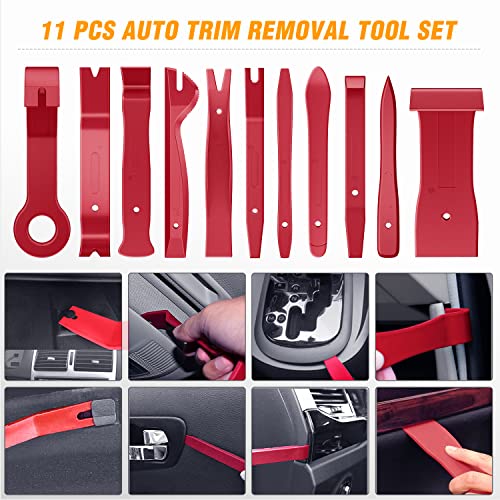 GOOACC 238Pcs Auto Trim Removal Tool and Push Pin Retainer Clip Set - color: 120Pcs Clips + 118 Remover Red