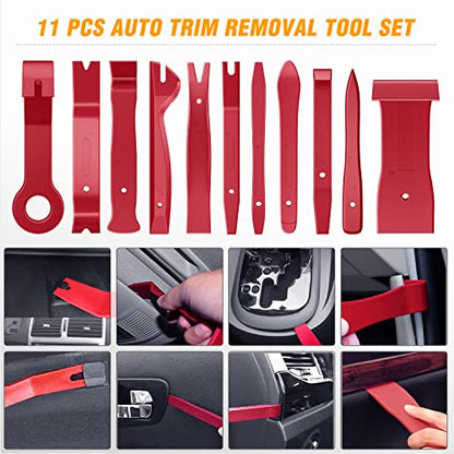 GOOACC 238Pcs Auto Trim Removal Tool and Push Pin Retainer Clip Set - color: 120Pcs Clips + 118 Remover Red