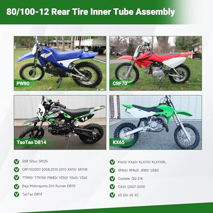 12" Rear Wheel 80/100-12 3.00-12 Dirt Bike for 110cc 125cc SSR SR125